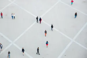 people walking outside