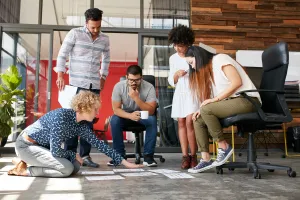 people collaborating at work